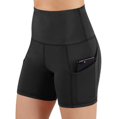 High-Waisted Athletic Shorts with Hip Pockets