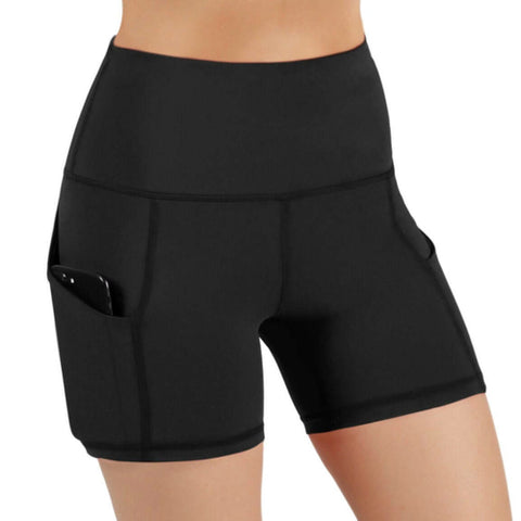 High-Waisted Athletic Shorts with Hip Pockets