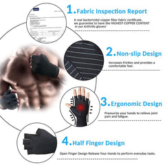 Arthritis Gloves for Men Women, Compression Copper Fiber Anti Slip