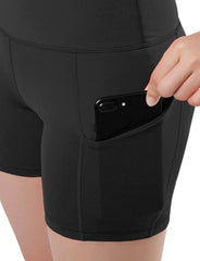 High-Waisted Athletic Shorts with Hip Pockets