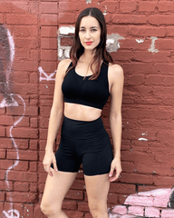 High-Waisted Athletic Shorts with Hip Pockets