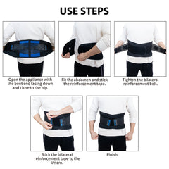 Breathable Mesh Lumbar Support Belt with 6 Stays for Men Women Protect